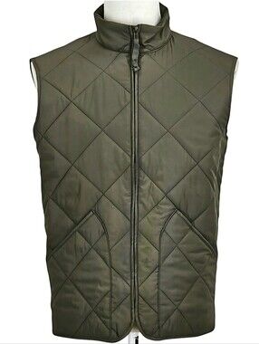 J.Crew Quilted Vest Mens Medium Olive Green Field Jacket Lightweight
